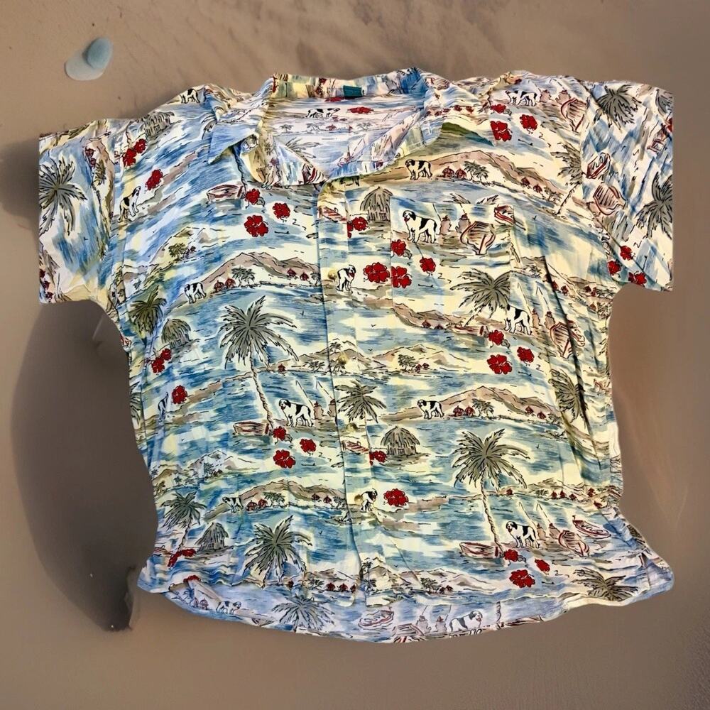 Authentic Big Dogs Hawaiian Camp Shirt Mens 3X Luau Frat Party Tropical Aloha